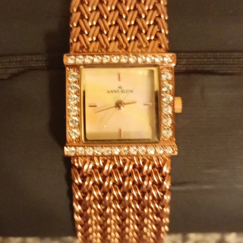 Anne Klein mother pearl rose gold women's watch